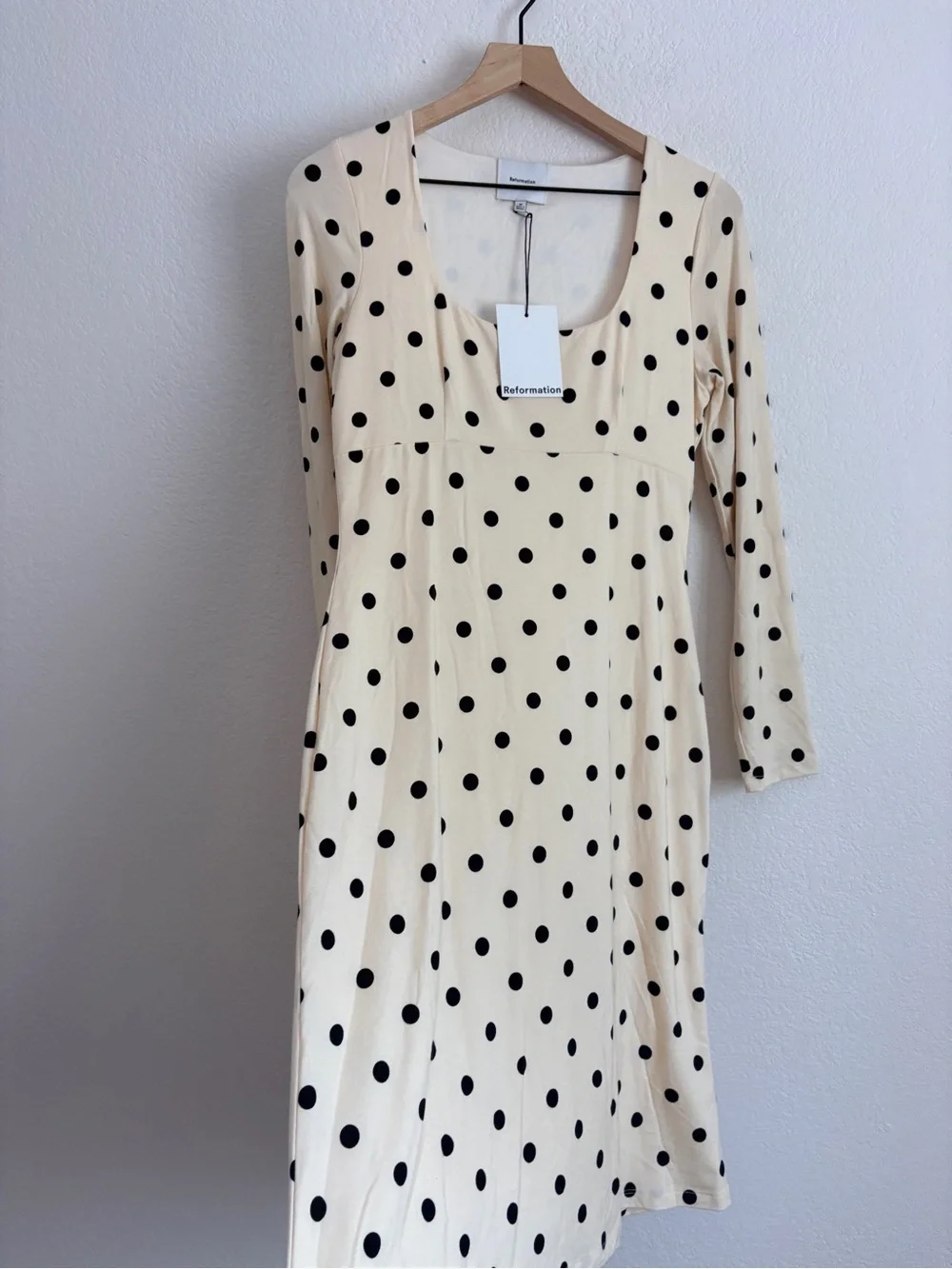 Reformation Davi Knit Dress in Sundae Dot - Picture 14 of 14